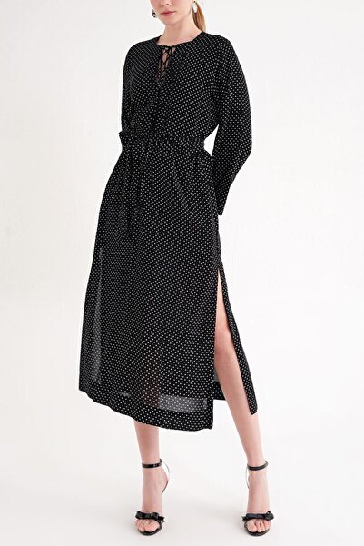 SOCIETA Siyah Bagcık detaylı elbise 94035