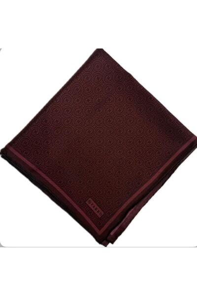 Vakko Tivil Monogram İpek Eşarp 41408-Bordo