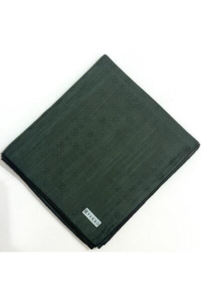 Vakko Eșarfă din mătase din bumbac monogramă 3000655-verde închis