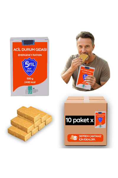 4s Acil Durum ve Deprem Gıdası, Hayat Kurtaran Beslenme,5 Yıl Raf Ömrü, 10 Pa...