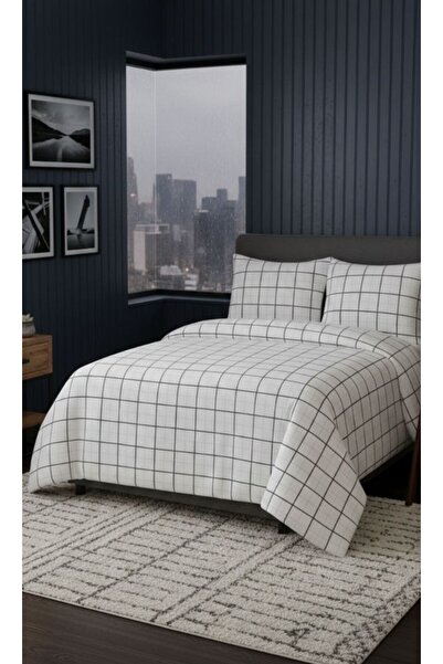 oabhome Bračni Čaršav kom Set posteljine Ranforce 4 komada Sa deznom bela pru...