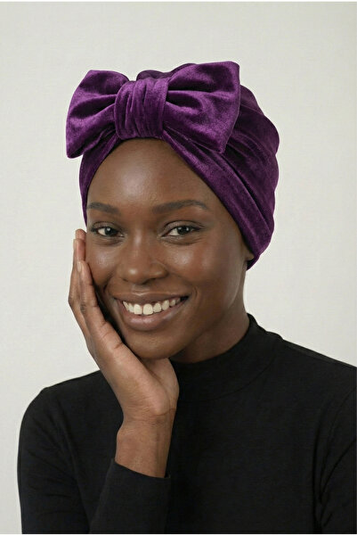 elysianfidan Turban preformat mov, căptușit cu fundă de catifea, potrivit pen...