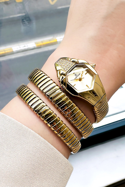 Daniel Klein Yılan Saat Model - Kadın Kol Saati, Su Geçirmez Gold Gümüş Çelik...