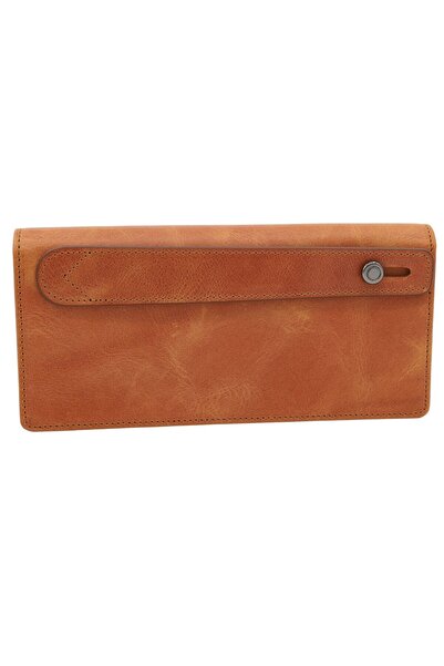 Meskanto Mathilda Taba Дамски портфейл от естествена кожа, дълъг портфейл от ...