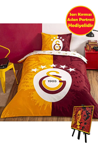 Taç Lisanslı Galatasaray 5. Yıldız Tek Kişilik Nevresim Takımı Mini 3D Portre...