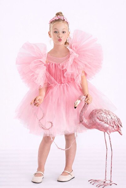 RAPAPA Fusta tutu pentru fete, mâneci umflate, rochie de seară coroană Komoti...