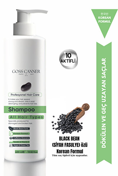 Goss Canner Black Bean (Siyah Fasulye Özü) Dökülen ve Geç Uzayan Saçlar için ...