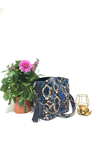 womenacs نمط الأناكوندا باللون الأزرق الداكن، يمكن استخدامه في اليدين ومع حزا...