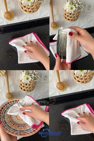 Micro Clean Missclean ( 3 Adet ) Mikrofiber Mutfak Bezi Mükemmel Su Emici Leke Tutmaz 40*40 Cm