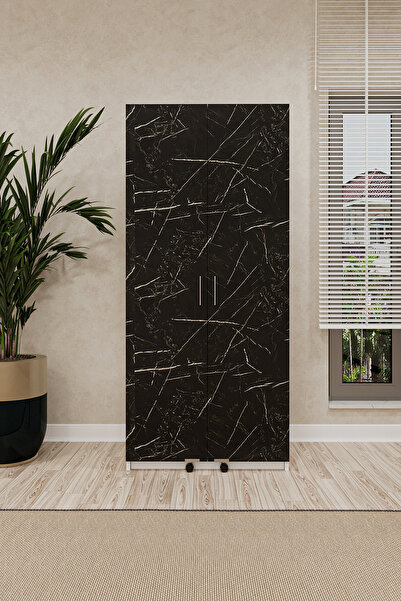 asratrend Mutfak Kiler Dolabı Beyaz & Royal Mermer Mk-04