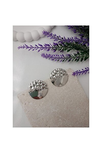 LENTE AKSESUAR Round Crushed Plate Earrings - Season Trend Women's Earrings