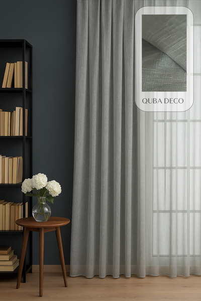 QUBA DECO ستارة تول زخرفية بتصميم أنيق من الكتان اللامع لغرفة المعيشة وغرفة ا...