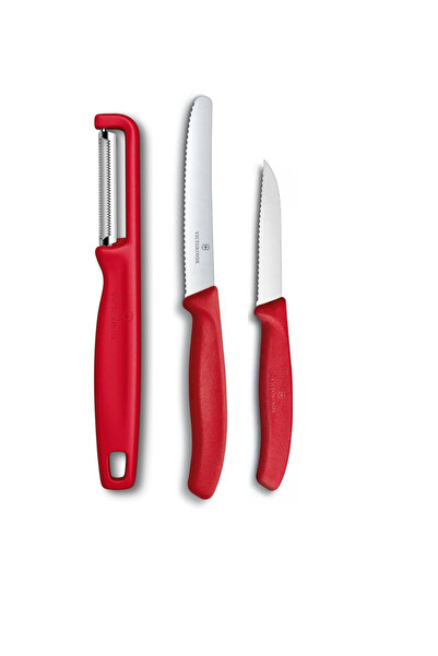 Victorinox KIRMIZI Soyacak Ve Soyma Bıçak Seti
