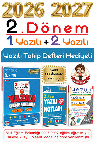Tonguç Yayınları Tonguç 6. Sınıf 2. Dönem 1. ve 2. Yazılı Notları Tüm Dersler...