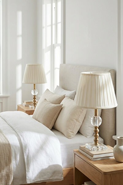 AbajurAksesuar Tom Kristal Bronz Çift Abajur