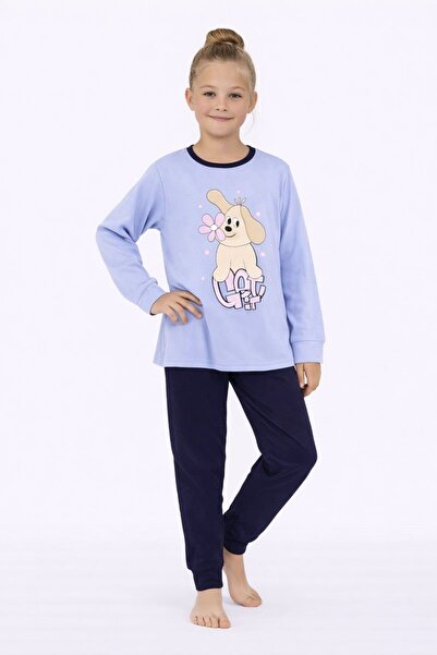 RAPAPA بيجامة قطنية بأكمام طويلة مطبوعة على شكل كلب للفتيات 8408M