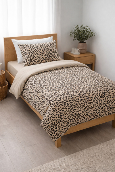 LaLiva Set de lenjerie de pat Lepoar din bumbac natural sănătos, cu cearșaf e...