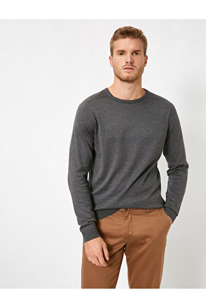 Koton Πλεκτό πουλόβερ με μακρυμάνικο λαιμόκοψη