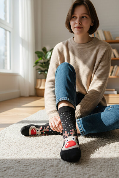 Esinti Unisex Christmas Socks Colorful Patterned Gift New Year Men Women Long...