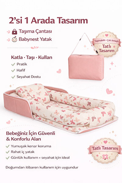 Jaju Baby Kelebek Lüx Taşınabilir Çantalı Bebek Yuvası-Yatağı Babynest , Seya...