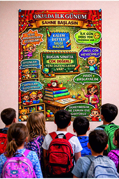 Göktuğ Hediyelik Okulda İlk Günüm Hatıra Fotoğrafı Branda 100x150