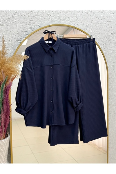 MİHRA STORE بدلة Behin قميص أمامي مزخرف بقضيب توصيل دبي مع بنطلون-EK-Z-480 أز...