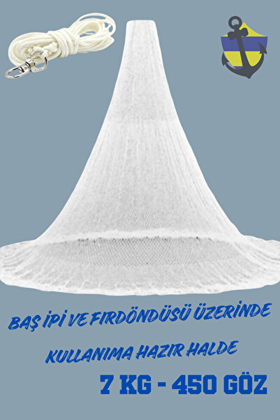 KALE 7kg Serpme Ip Ağ Balık Yakalama Ağı (1. Kalite Makine Örgüsü)