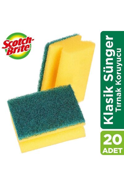 Scotch Brite Scotch-brite Yeşil Bul Süngeri 20'li- Tırnak Koruyuculu(5x4)