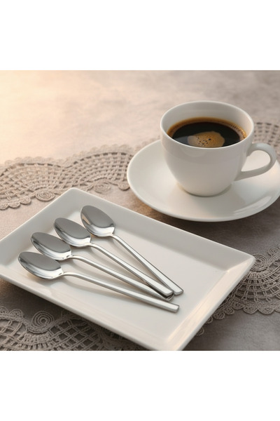 SERAMİKCİ Set of 6 Nescafe Spoons Platinum