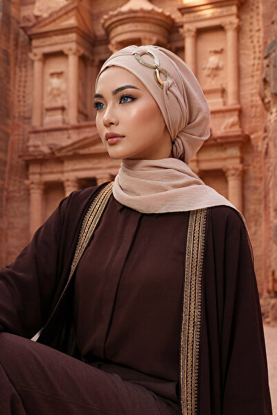 Aisha's Design Stylish Ready-To-Wear Turban with Metal Accessories, Stone, Ht-94
