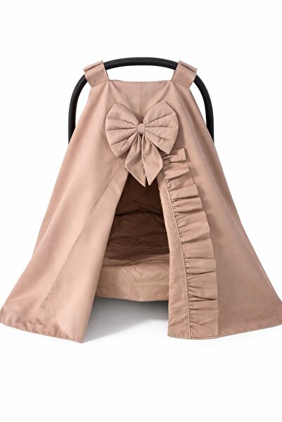 Genel Markalar Kahverengi Fırfırlı Tasarım Puset Örtüsü Ve Iç Çarşafı