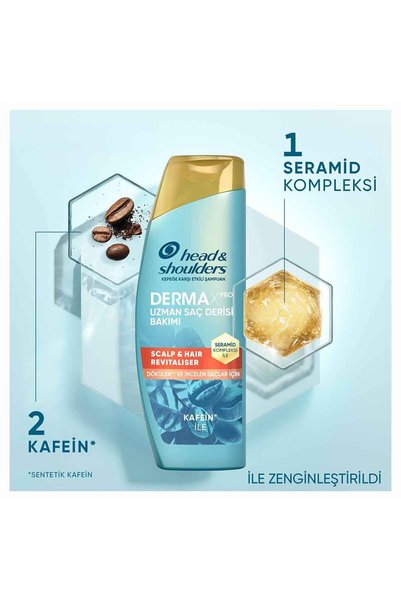 Head & Shoulders Dermaxpro Scalp & Hair Revitaliser Anti-Hair Loss and Anti-Dandruff Shampoo with Caffeine and Ceramide 300 ml