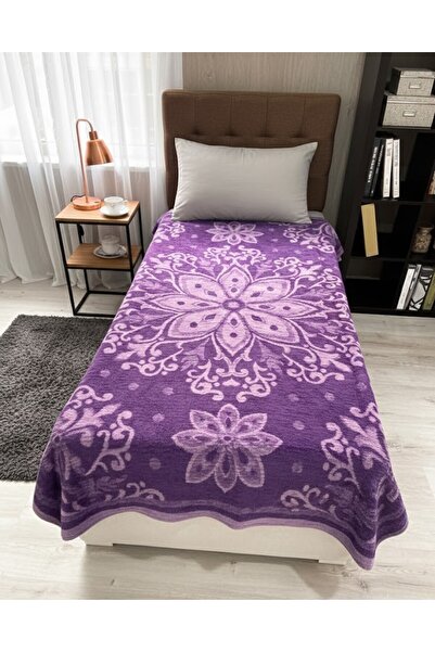 YURO SÜNGER Çift Kişilik Mor Battaniye