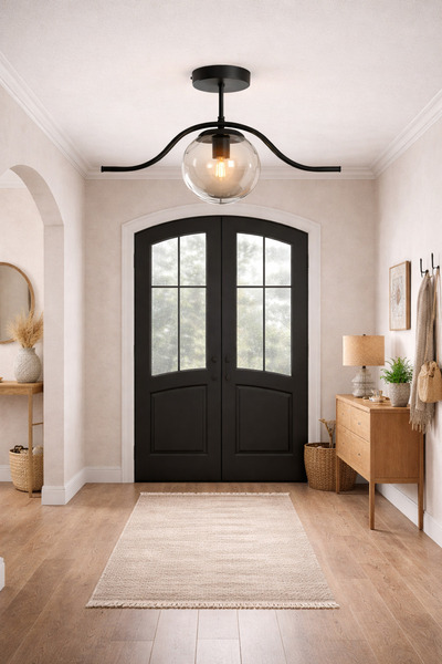 Modavize Meta Salon - Mutfak - Yatak Odası - Hol - Siyah Renk Füme Camlı Tekl...