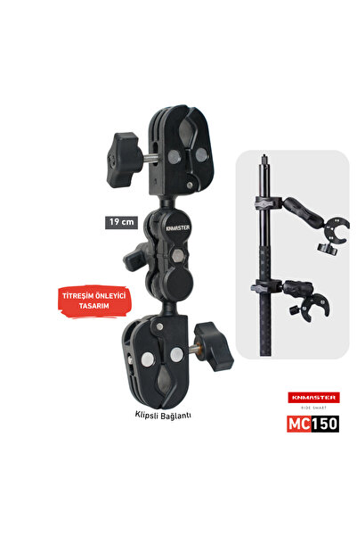 Knmaster MC150–360° Ayarlanabilir Motosiklet Çift Yengeç Kelepçeli Aksiyon Ka...