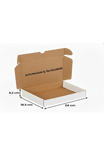 ArzuDesign 24x18,5x6 -100 adet kilitli e ticaret kargo kutusu oluklu karton kutu