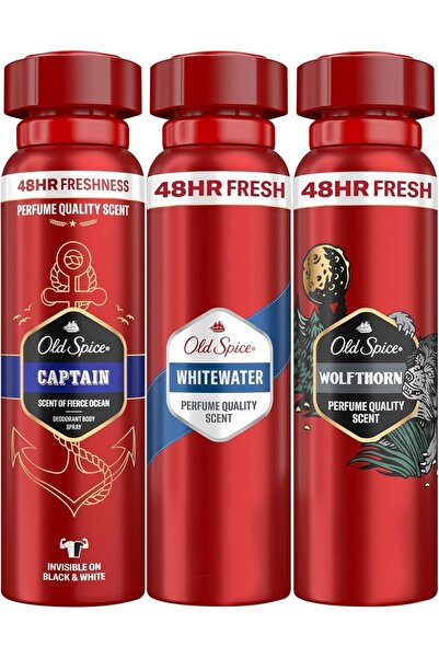 Old Spice Deodorant Seti White Water Captain Wolf Thorn Deodorant Sprey 150 ml