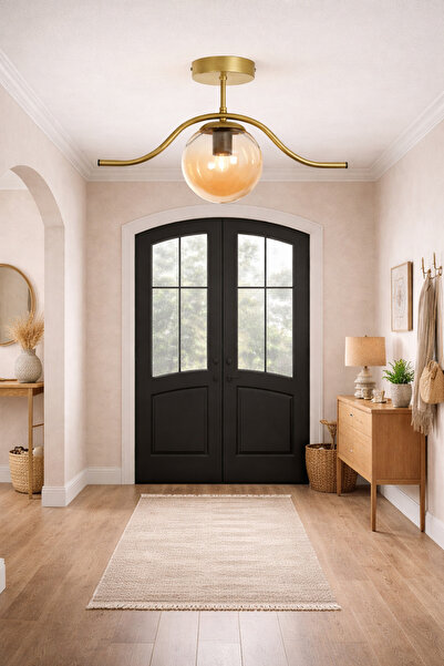 Modavize Meta Salon - Mutfak - Yatak Odası - Hol - Eskitme Renk Bal Camlı Tek...