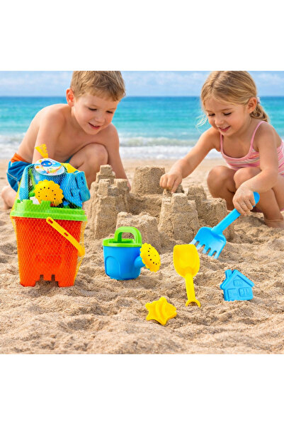 faial مجموعة لعب قلعة دلو الشاطئ بحجم كبير XL مكونة من 6 قطع فاخرة
