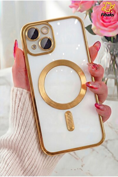 Fibaks iPhone 13/14 Kılıf Kamera Lens Korumalı Magsafe Şarj Kilifi Şeffaf Ren...
