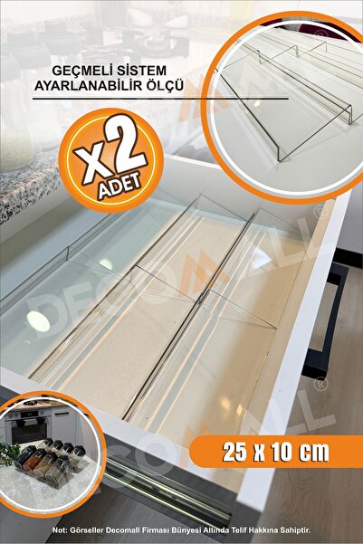 Genel Markalar Dd 2 Adet Pleksi Şeffaf Stand Baharatlık Standı Çekmece Düzenl...
