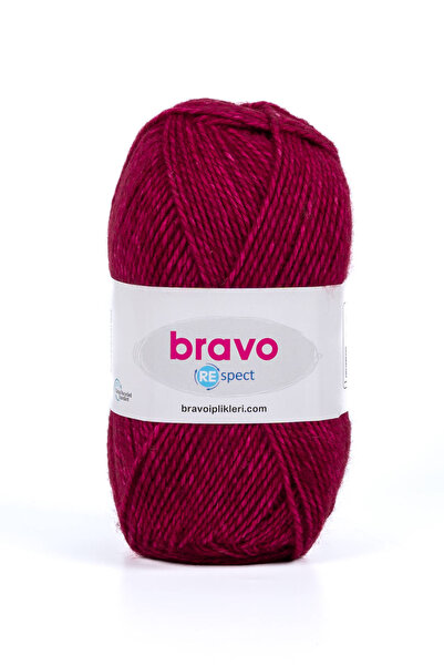 Bravo Respect - 50 Βουργουνδία - 100g / 230m Κλωστή πλεξίματος Βαμβακερή ακρυ...