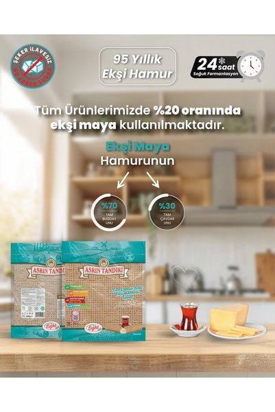 ASRIN TANDIRI 2'Lİ PAKET ( 2 paket Ekşi Hamurlu Tam Buğday Lavaş Ekmeği)