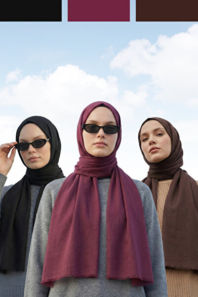 Kamer Scarf Pure Line Series Cotton Comfort Shawl 3-Pack