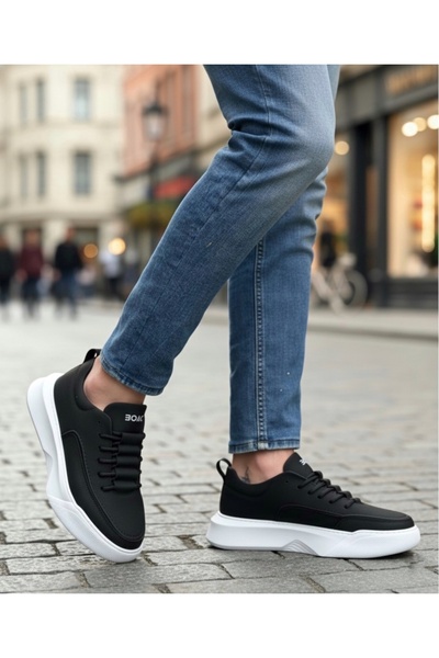 BOA BA0332 Ανδρικά αθλητικά παπούτσια με ψηλή σόλα με μοτίβο σκάλας με κορδόνια