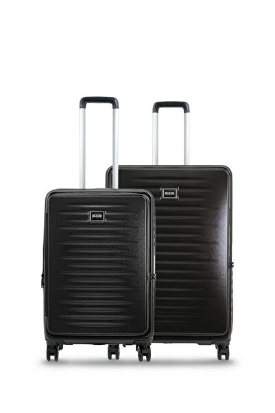 GROUND Fairytale 2'li Körüklü Valiz Seti Büyük-Orta - Siyah - 10740