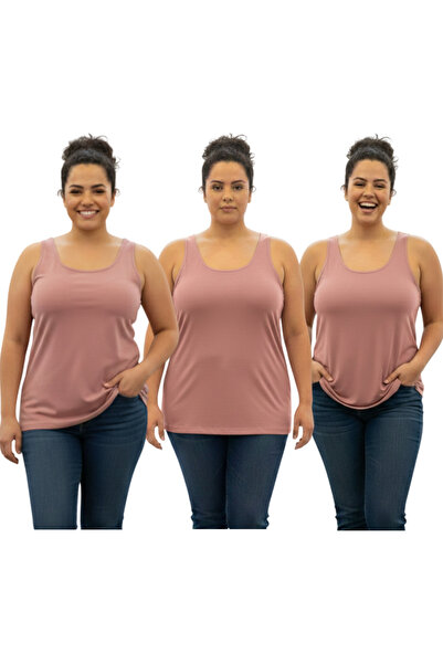 MrrMajestic Women's Thick Strapped Beige Lycra Tank Top - Oversized Size - Se...