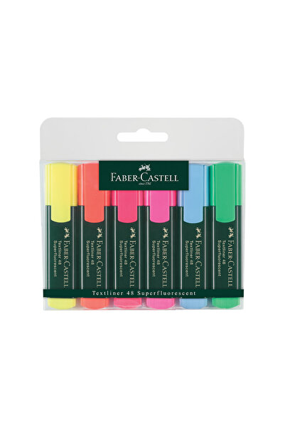 Faber Castell Fosforlu Kalem 6'lı Poşet – Canlı Renkler, Ergonomik Tasarım, D...