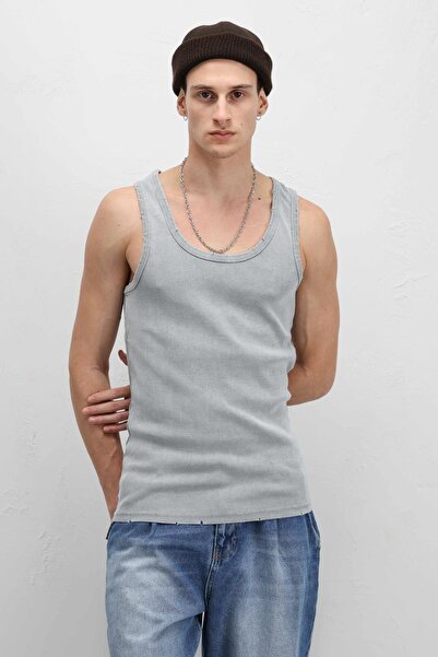 VAMOSCLO Gray Athlete Washed Tank Top Camisole