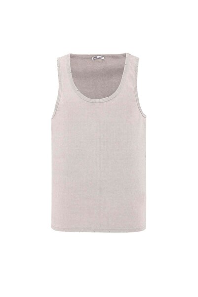 VAMOSCLO Washable tank top Ribbed Knit athlete stone
